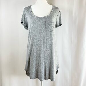 White House Black Market Heather Gray Short Sleeve Tunic Size Small